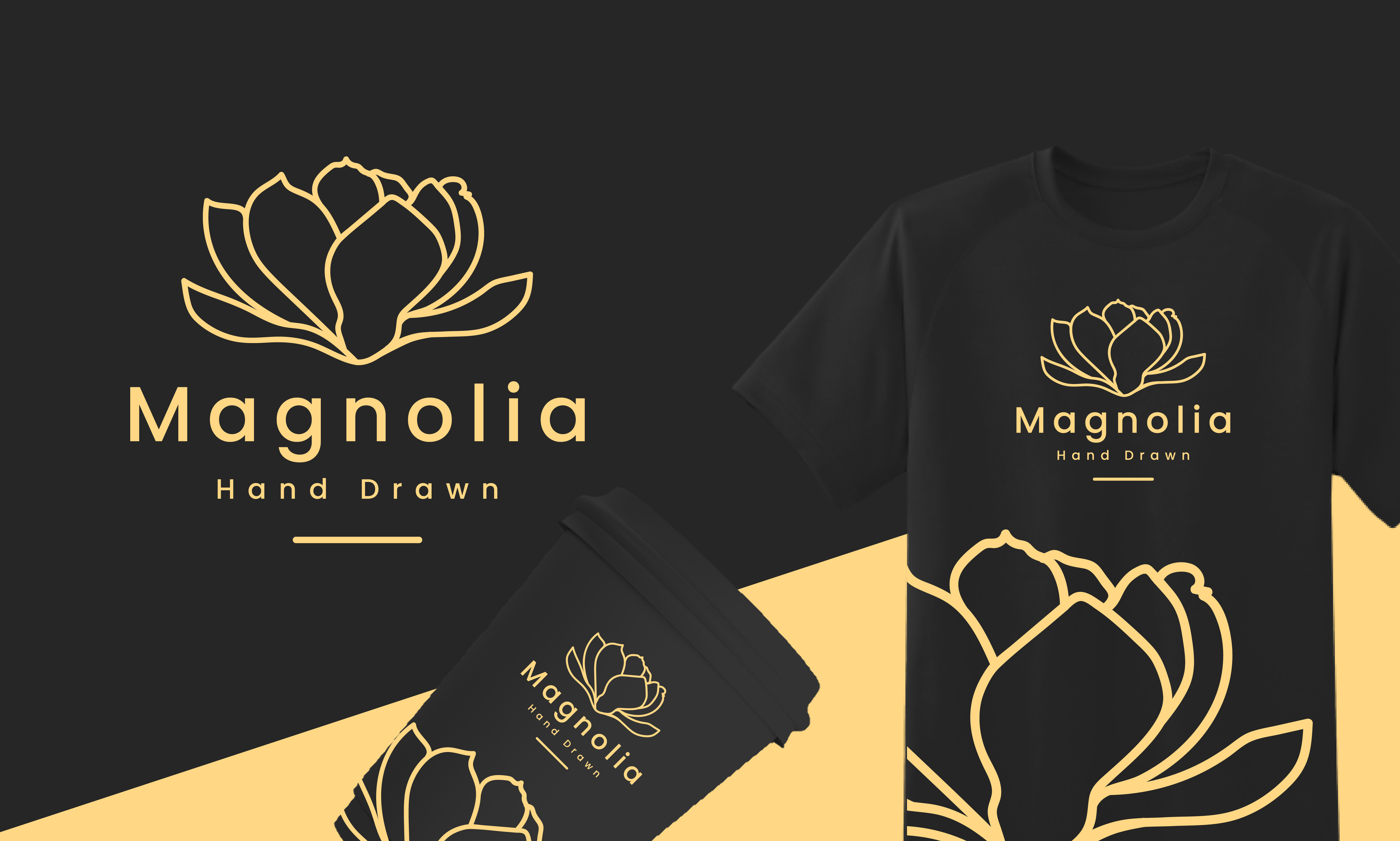 Magnolia Logo botanical logo graphic design hand drawn logo illustration logo logo design magnolia magnolia hand drawn magnolia logo