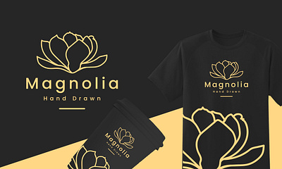 Magnolia Logo botanical logo graphic design hand drawn logo illustration logo logo design magnolia magnolia hand drawn magnolia logo