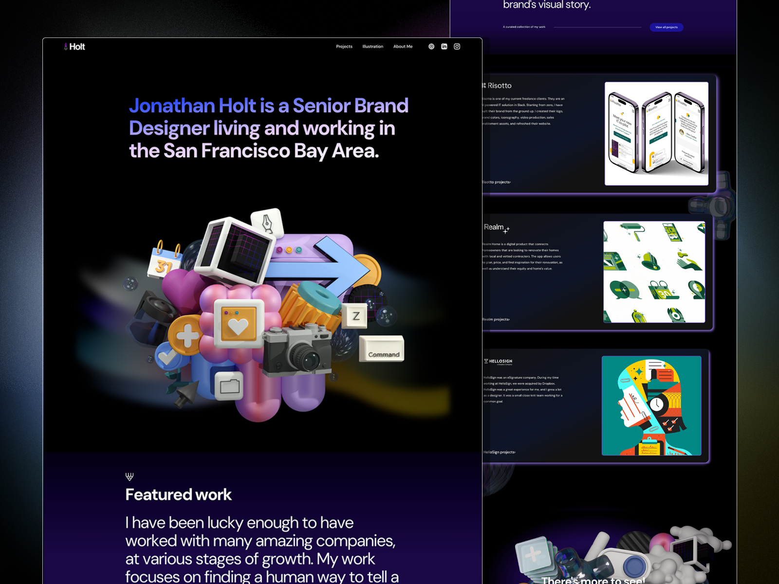 New portfolio website - Jonathan Holt 3d brand design portfolio illustration jonathan holt oakland portfolio portfolio design san francisco brand designer web design
