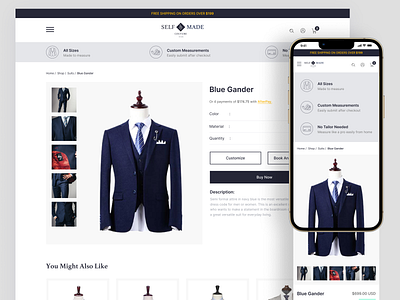 Self Made Couture cloth ecommerce website clothing website design ecommerce app ecommerce shop ecommerce website figma figma ecommerce website online store responsive design shopify store ui ui design uiux ux web design web ui website design woo commerce website