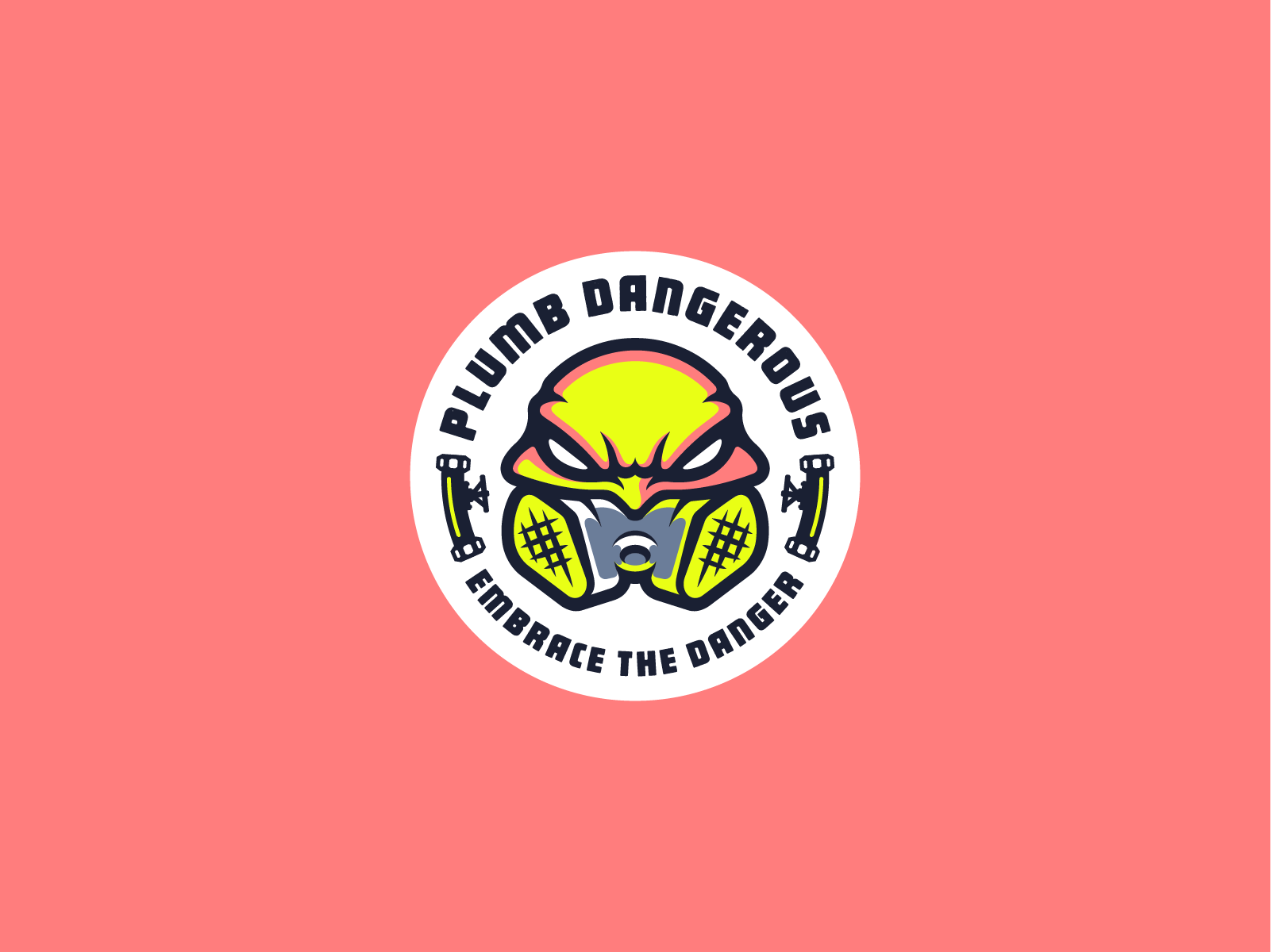 Plumb Dangerous Logo Design aggresive branding danger dangerous face fearless illustration logo logo design plumb plumber plumbing visual identity