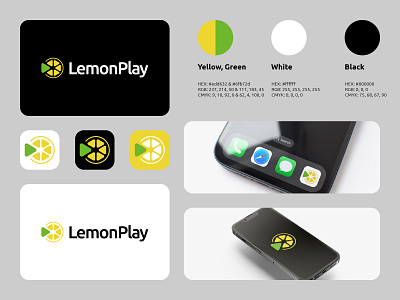 LemonPlay Logo business fruits lemon logo logos modern play simple video