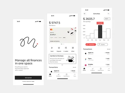 Fintech app - Monocraft analytics app app design banking app best mobile app design branding dashboard data figma design fintech app fintech app design interface mobile app design mobile design mobile design inspiration product design ui ui design ux ux design