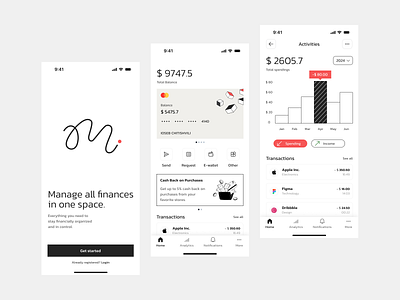 Fintech app - Monocraft analytics app app design banking app best mobile app design branding dashboard data figma design fintech app fintech app design interface mobile app design mobile design mobile design inspiration product design ui ui design ux ux design