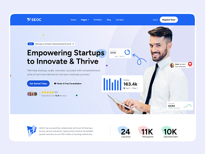 Startup Agency Landing Page agency branding creative agency digital fleexstudio marketing portfolio startup studio ui designer uiux web designer webdesign website