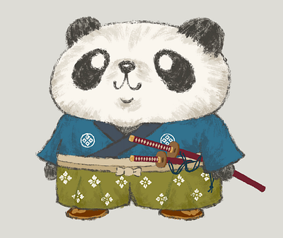 Samurai Panda animal character character design illustration panda