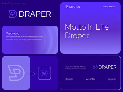 Draper Crypto Logo branding crypto defi design gradient ico identity lettering logo minimal modern nft pattern saas simple logo token