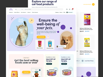 PetFood - E Commerce Landing page dashboard ecommercepetcare healthypetfood mobile app petcarelandingpage petcareux petecommercedesign petecommerceux petfoodinnovation petfoodonline petfooduxdesign petfoodwebsitedesign petnutrition petproductdesigner petproductuiux ui user interface ux uxforpets