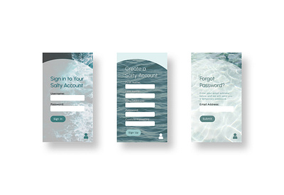 Salty Sign in Pages uiux webdesign appdesign ocean