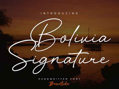 Bolivia Signature Font branding bundlefont calligraphy font design font fontfree graphic design illustration logo logosignature modern font motion graphics romantic font script font signature font typography wedding font