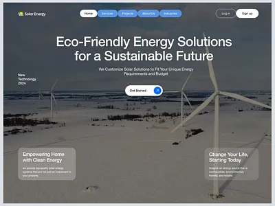 Solar Energy Website by Orbix Studio alternative energy animation eco friendly electricity environmental home page landing page landing page design motion design orbix studio renewable energy website solar energy website solar power solar system sustainable turbine electricity ui web design website website design