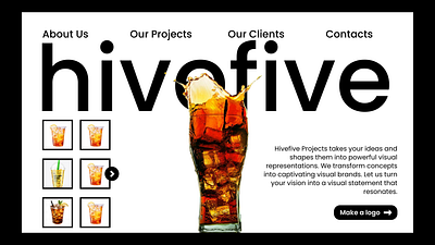 Hivefive (Simple Brand Landing Page) - UI Project Exploration brand landing page logo personal simple ui website