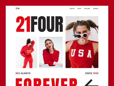 214 RED - Fashion Shop Modern Website Design bolddesign brandidentity brandingdesign fashionapp fashionbranding fashionui modernfashion redaesthetic styleinnovation