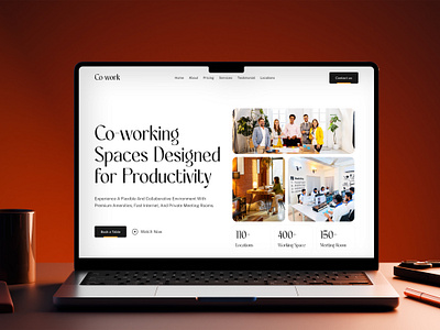 Co working space website design agency co working co working space design digital workplace ecommerce figma interface landing page rental workspace ui uiux uiux design web design