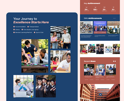 East West University (Landing Page) best application design east west east west university educational website food voucher app human centered design landing page mobile app modern design product design ui ui design ui ux university university ranking university website ux ux design website