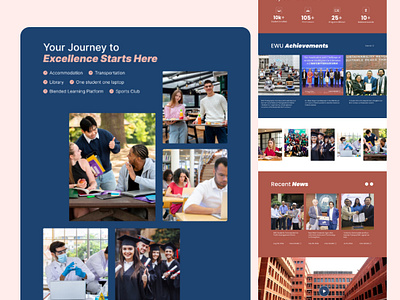 East West University (Landing Page) best application design east west east west university educational website food voucher app human centered design landing page mobile app modern design product design ui ui design ui ux university university ranking university website ux ux design website