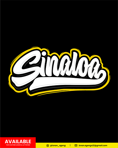 Sinaloa Lettering Logo Design calligraphy custom lettering custom logo han lettering hand drawn illustration lettering lettering logo logotype sinaloa typography