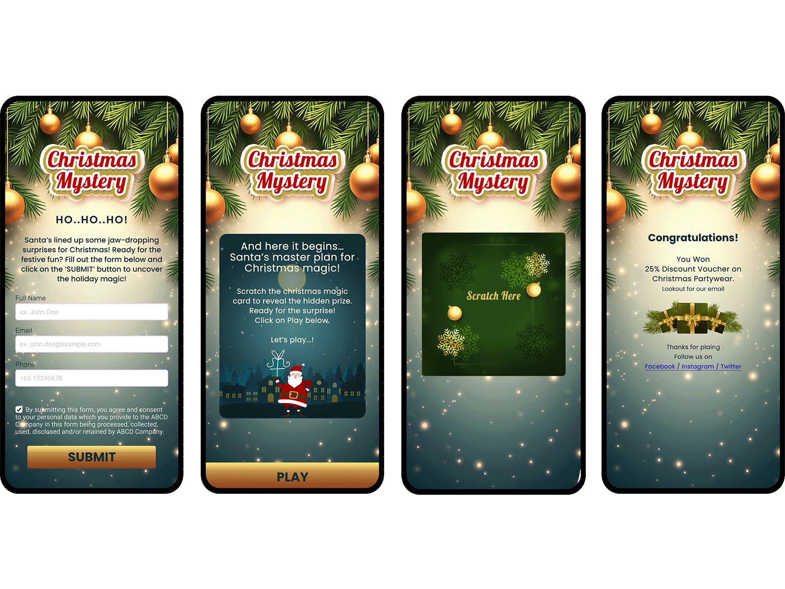 Scratch Card campaign for Christmas branding christmas campaign coupon customer engagement digital coupon e voucher gamification luck based game online marketing reward management scratch and win voucher vouchermatic