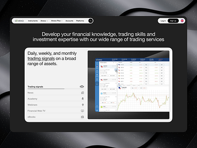 Features section broker cfd features finance fintech intercom investing trading