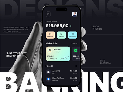 Banking App Design app app design bank banking banking app banking app design design finance finance app finance app design hr rumen minimal mobile mobile app mobile app design mobile banking ui ux wallet wallet app