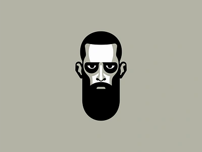 Intense Bearded Man Logo barber beard beauty bold branding design face fashion icon identity illustration intense logo man mark minimalist people portrait symbol vector