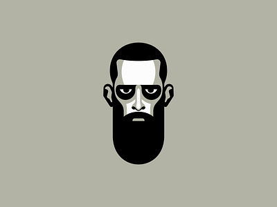 Intense Bearded Man Logo barber beard beauty bold branding design face fashion icon identity illustration intense logo man mark minimalist people portrait symbol vector