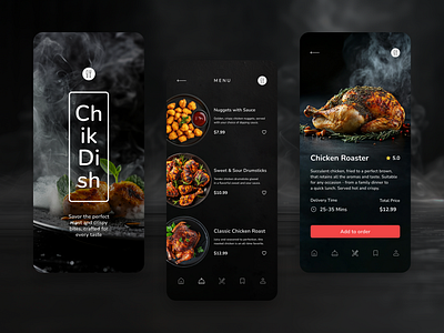 ChikDish Mobile app appdesign chickendishes chikdish deliverytracking design foodapp fooddelivery mobileapp popularmenu restaurantapp uiuxdesign userexperience userinterface web design