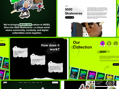 5050 Skateverse Exploration brutalism design inspiration landing page nft ui ux visual design web3