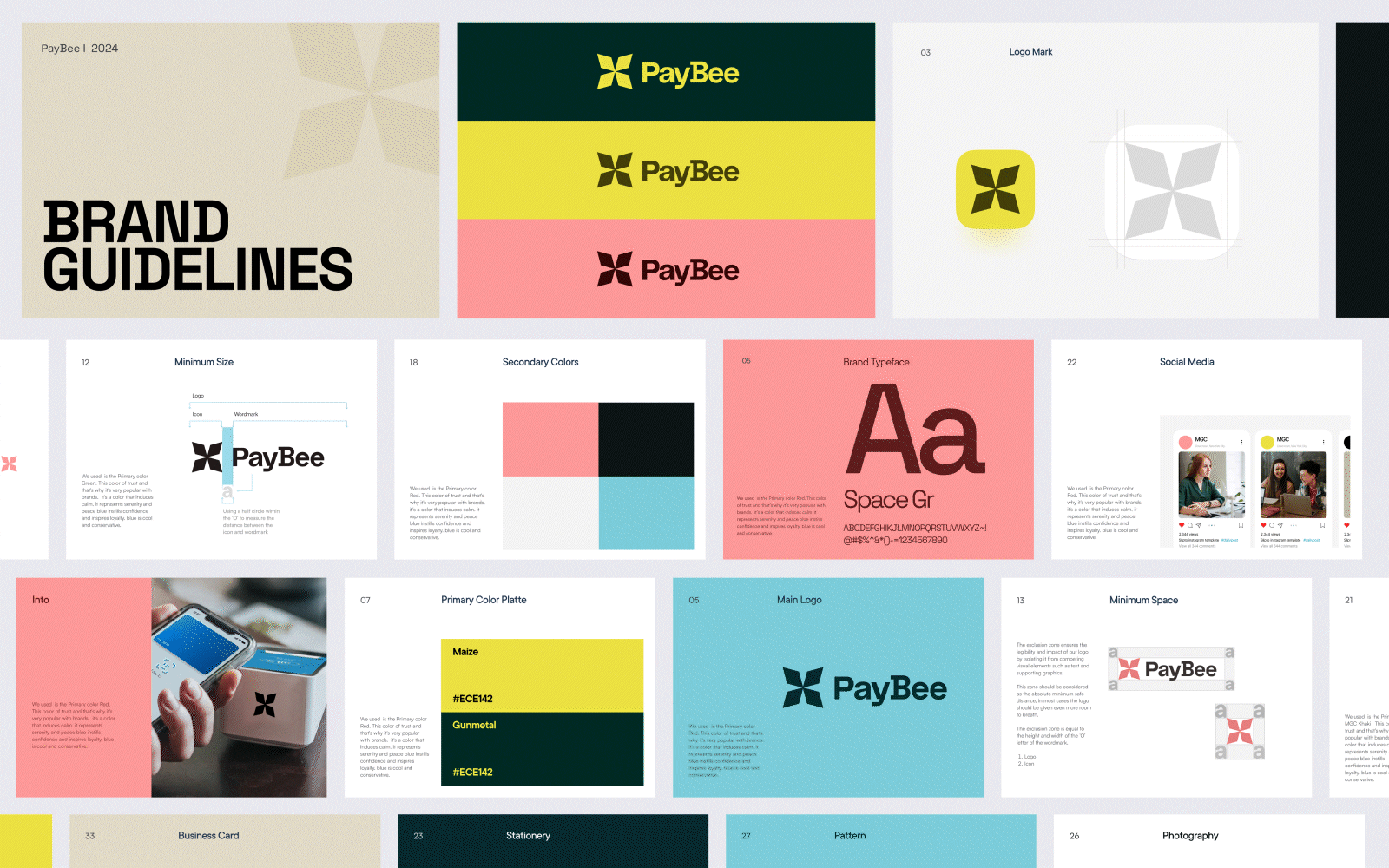 PayBee Brand Identity bank logo brand design brand identity brandbook branding colorful branding creditcard creditcardservice design fintech fintech logo graphic design letter mark logo logo logo design logo mark minimal paybee payment redesign