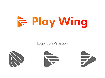 Play Wings Logo Concept branding design graphic design illustration logo logo color logo ideas logo typography play button logo play logo wings logo