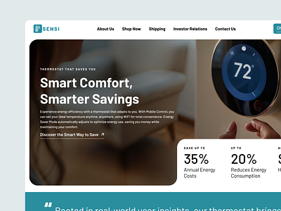 Sensi New Tech Thermostat Landing Page branding grid grid layout home homepage design interface landing page landing page design minimalism neat product design product design page startup tech design tech website technology ui user interface web design website