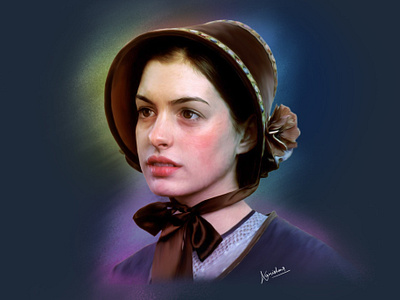 Anne Hathaway Digital Paint 3d actress adobe animation anne hathaway artstation branding colors digital painting dribbble graphic design handwork hollywood logo motion graphics nicholas nickleby paint photoshop portrait work