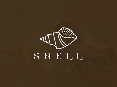 Shell logo vector - Minimalist art illustration line art modern logo modern shell nft rank sea shell