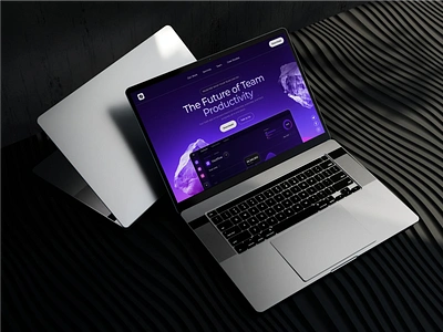 SaaS website app website dark mode futuristic graphic design modern purple saas website software design ui ux vector web design