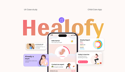 Healofy - Parent Care App 3d animation app branding figma graphic design healthcare inspiration mobile motion graphics nav bar ui uidesign uiux userexperience uxdesign uxinspiration uxresearch website women