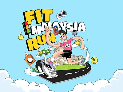 Fit Malaysia Run – Event Branding & Merchandise Design sportydesign
