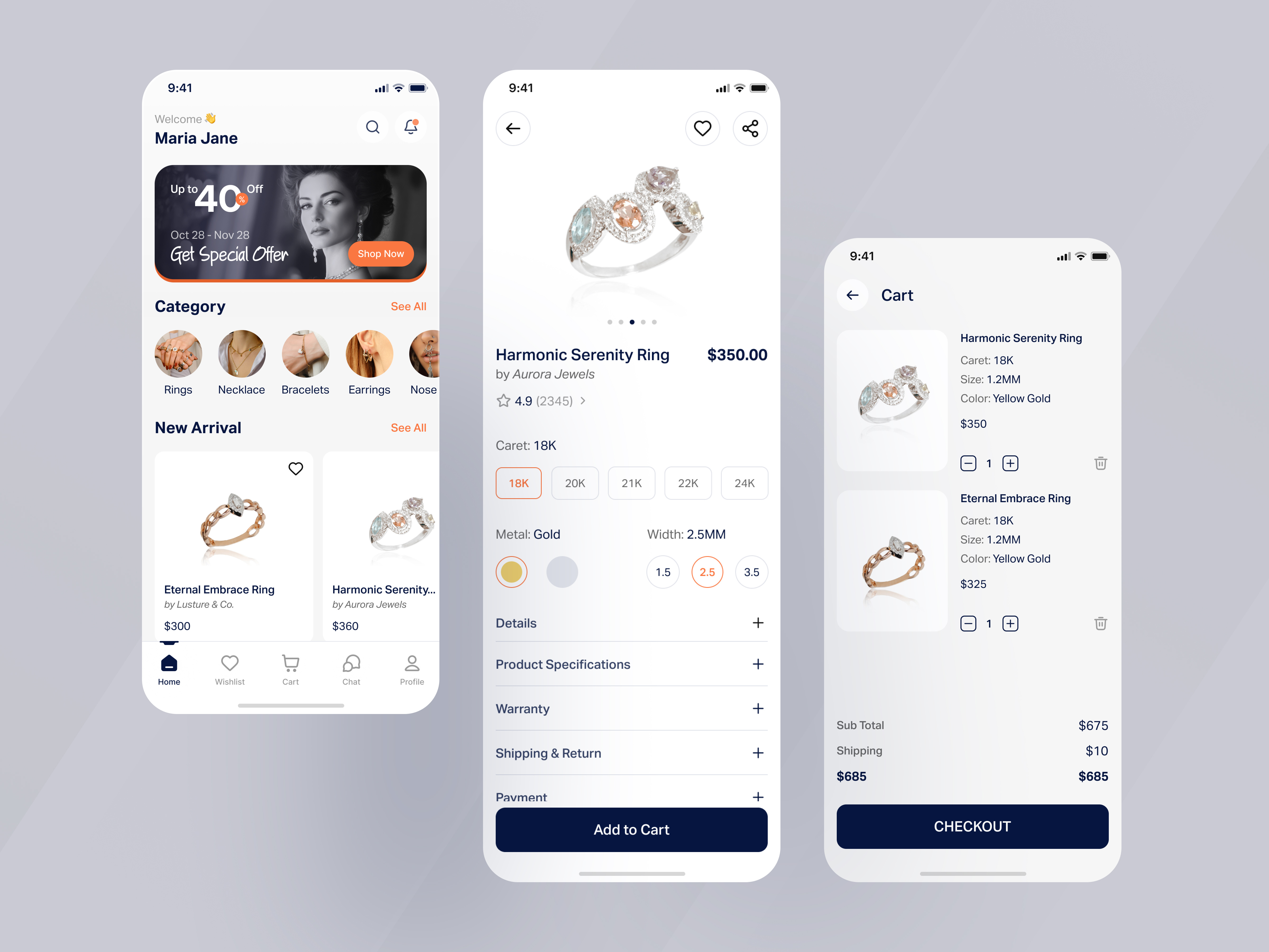 Example of Ecommerce App Design