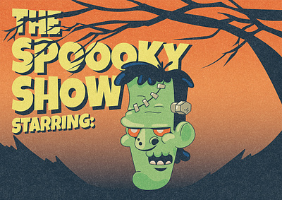 The Spooky Show - Classic Characters bat black cat classic halloween comic character frankenstein ghost halloween halloween illustration jack olantern old animation old disney retero illustration retro animation retro cartoon rubber hose skull spooky vintage cartoon zombie