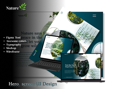 Nature- Hero screen UI Design figma heroscreen ui web