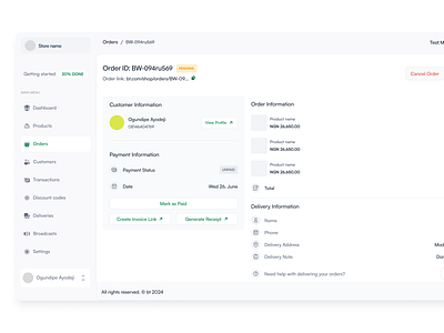 Store - Order Details Page ecommerce ecommerce web app manage orders order detail order page orders product design ui design