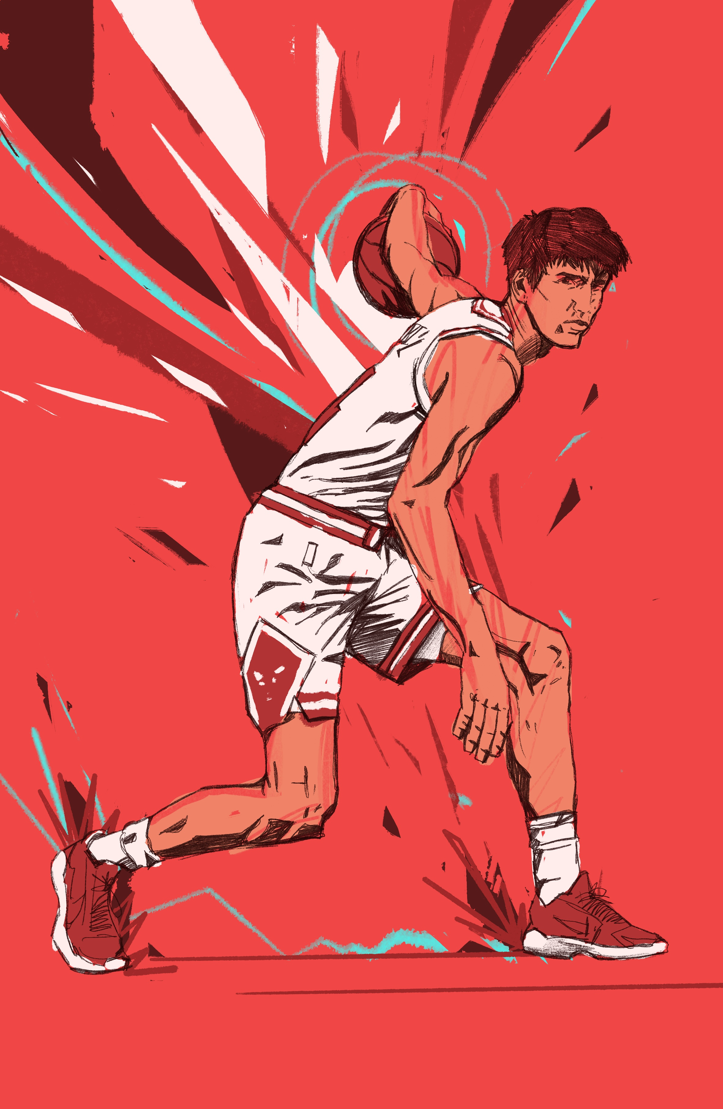 Matas Buzelis basketball basketball illustration character chicago bulls illustrated basketball illustration illustrator matas buzelis nba nba illustrations people portrait portrait illustration procreate sports