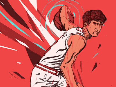 Matas Buzelis basketball basketball illustration character chicago bulls illustrated basketball illustration illustrator matas buzelis nba nba illustrations people portrait portrait illustration procreate sports