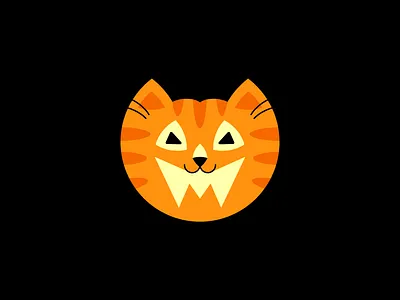 Ginger pumpkin cat | Halloween chars set animal cat character design download face flat graphic pack halloween icon illustration party set spooky