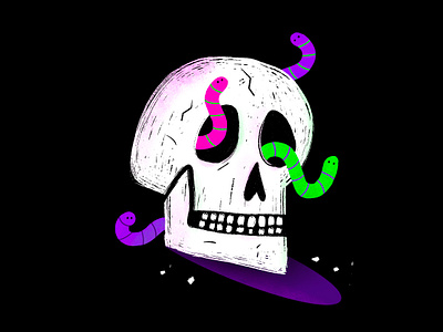 Halloween HouseWORMing party halloween procreate skull spooky worms