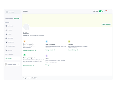 Store - Settings Page ecommerce ecommerce app ecommerce design settings page store settings ui design web app