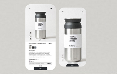 KINTO Travel Thumbler-application UI desing application creative design interface logo miniamal travel travelmug ui uidesign