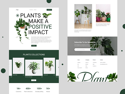 Plant - Indoor Plant Landing Page Exploration indoor plant landingpage design landing page design plant website design ui uiux design web design website design