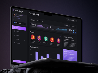 Trading Platform Web Design badges dashboard design platform service stats trades trading ui design ux design web web app web design website