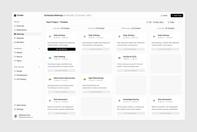 Condio - Meetings 🗓️ colors dashboard design meet meetings ui ux