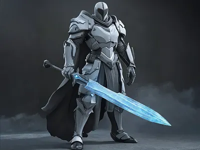 Armored Paladin of the Future 3d 3d modelling blender cgi character design combat futuristic r1n7t0xb sci fi sword